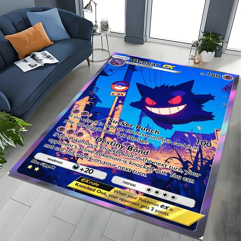 Tapete de Área Potdemiel Pokémon Gengar para Sala de Estar, Decoração de Casa, Tapete de Chão para Engatinhar Infantil e Tapete de Jogo para Sala de Estar
