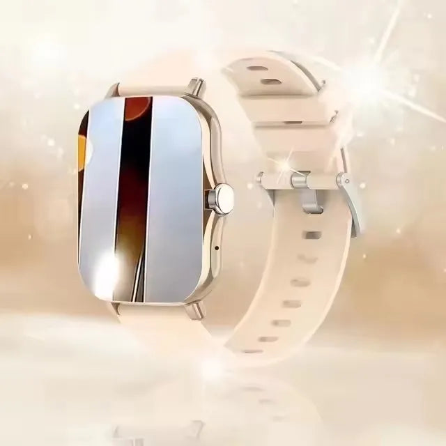 Relógio inteligente com tela de toque completa, chamada, lembrete de mensagens, controle de música e outras funções, compatível com iPhone/android mo
