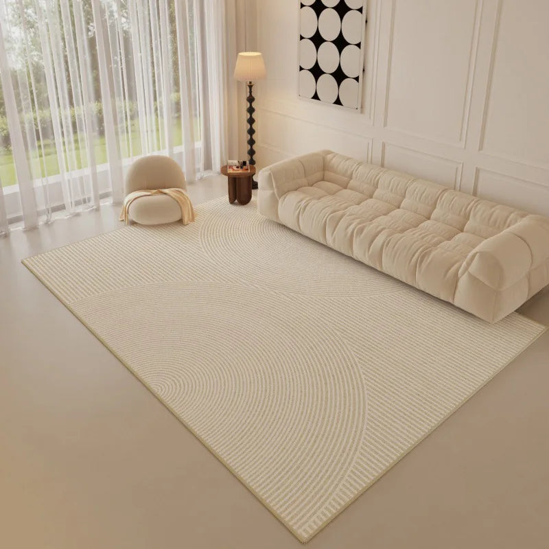 Luxo minimalista sala de estar tapete cor creme grande área para sofá quarto decoração casa