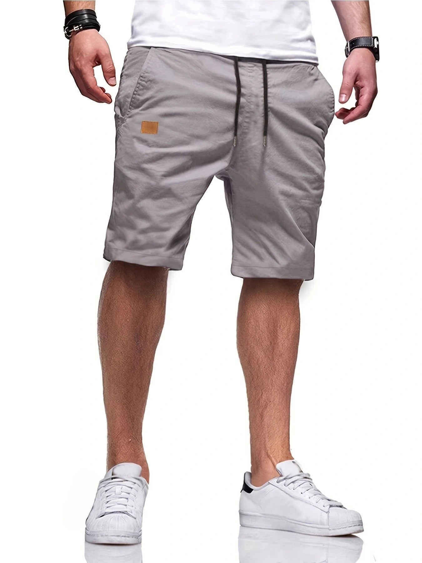 Novo verão masculino casual curto, bermuda, fitness jogging curto, vintage cintura elástica shorts de carga