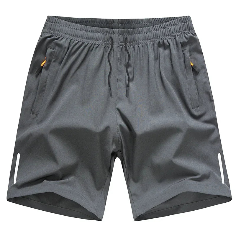 Shorts Esportivos Masculinos de Verão em Seda Gelada, Calças de Praia Casuais Soltas e Finas para Basquete, Corrida e Academia, com Absorção de Suor e Higroscópicas