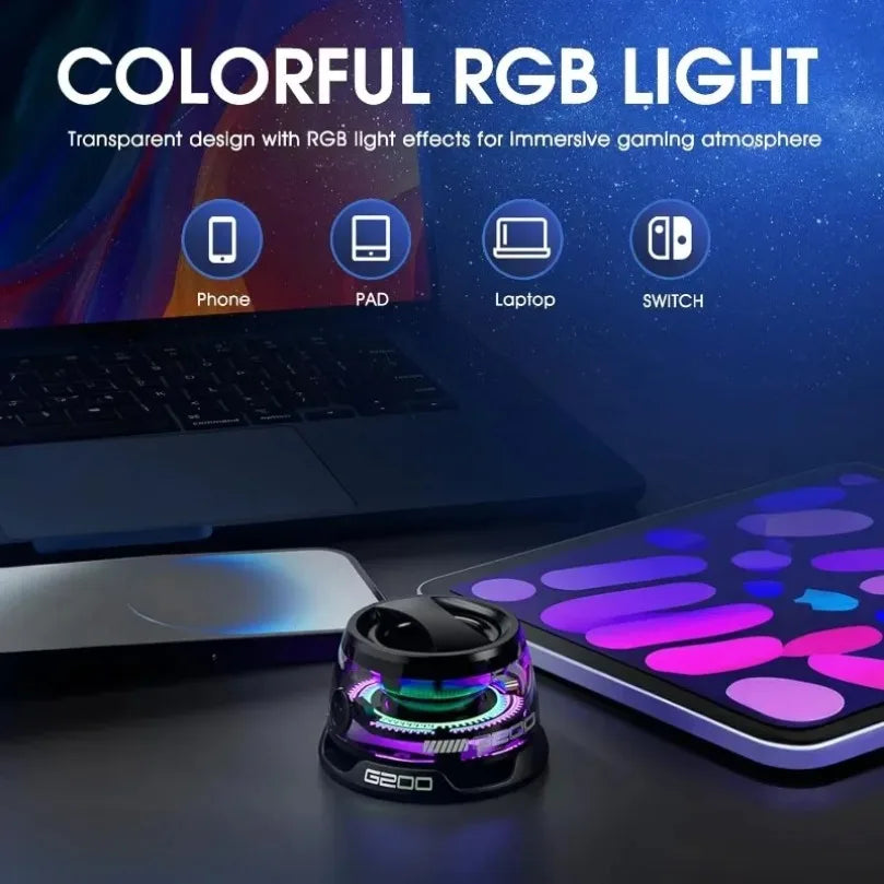 Vikefon portátil bluetooth alto-falante hidate g200 rgb iluminação alto-falante magnético bt5.3 mini caixa de som 7 horas reprodução suporte do telefone