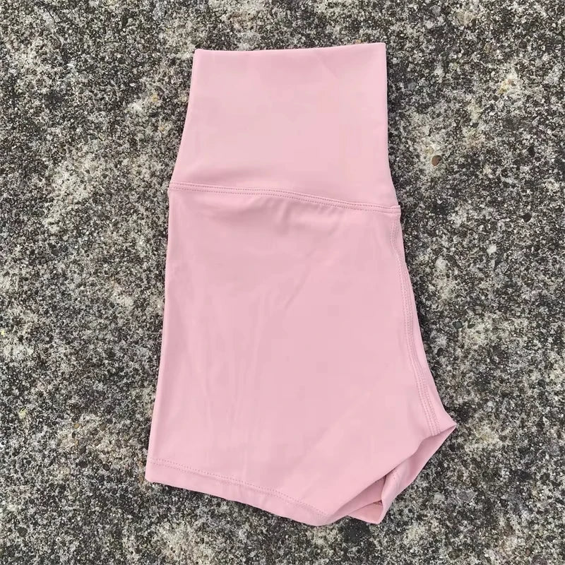 Sexy cor sólida cintura alta atlético yoga perna curta ciclismo feminino fitness esporte curto treinamento abrangente jogging agachamento à prova