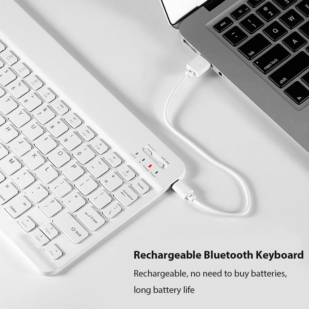 Teclado sem fio bluetooth universal, teclado e mouse para celular, mini teclado bluetooth, acessórios para teclado ipad