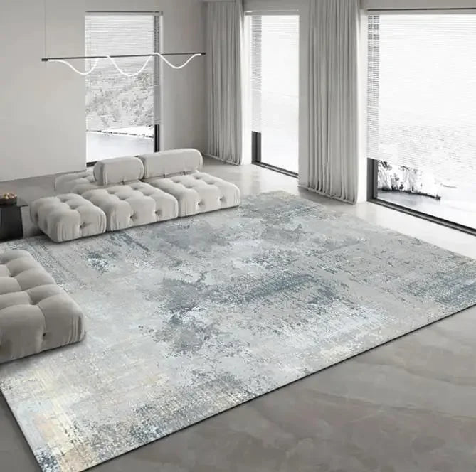 Moderno simples sala de estar decoração tapete grande área macia lounge tapete cinza nórdico para o quarto lavável anti-deslizamento tapete