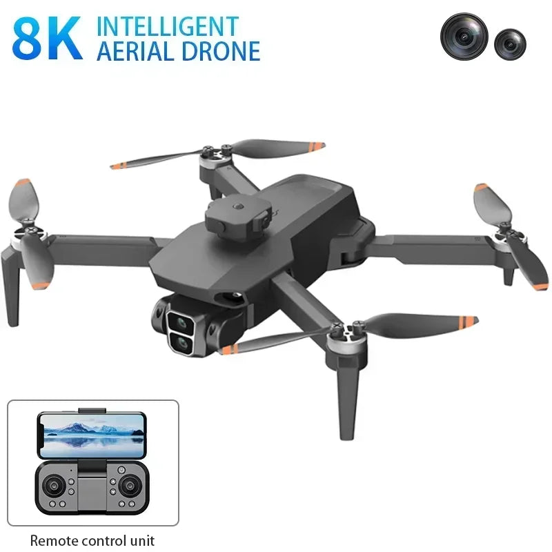 L106 drone 8k hd câmera dupla 5g wifi fpv motor sem escova evitar obstáculos com tela de controle remoto quatro eixos dron brinquedos presentes