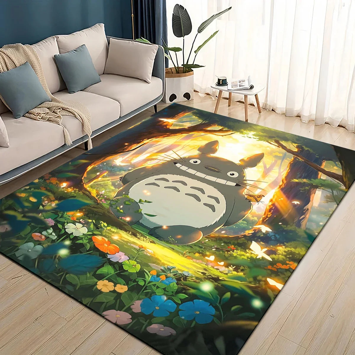 Tapete 3D T-Totoros para Sala de Estar, Quarto Infantil, Sofá, Decoração, Tapete Antiderrapante para Brincadeiras das Crianças