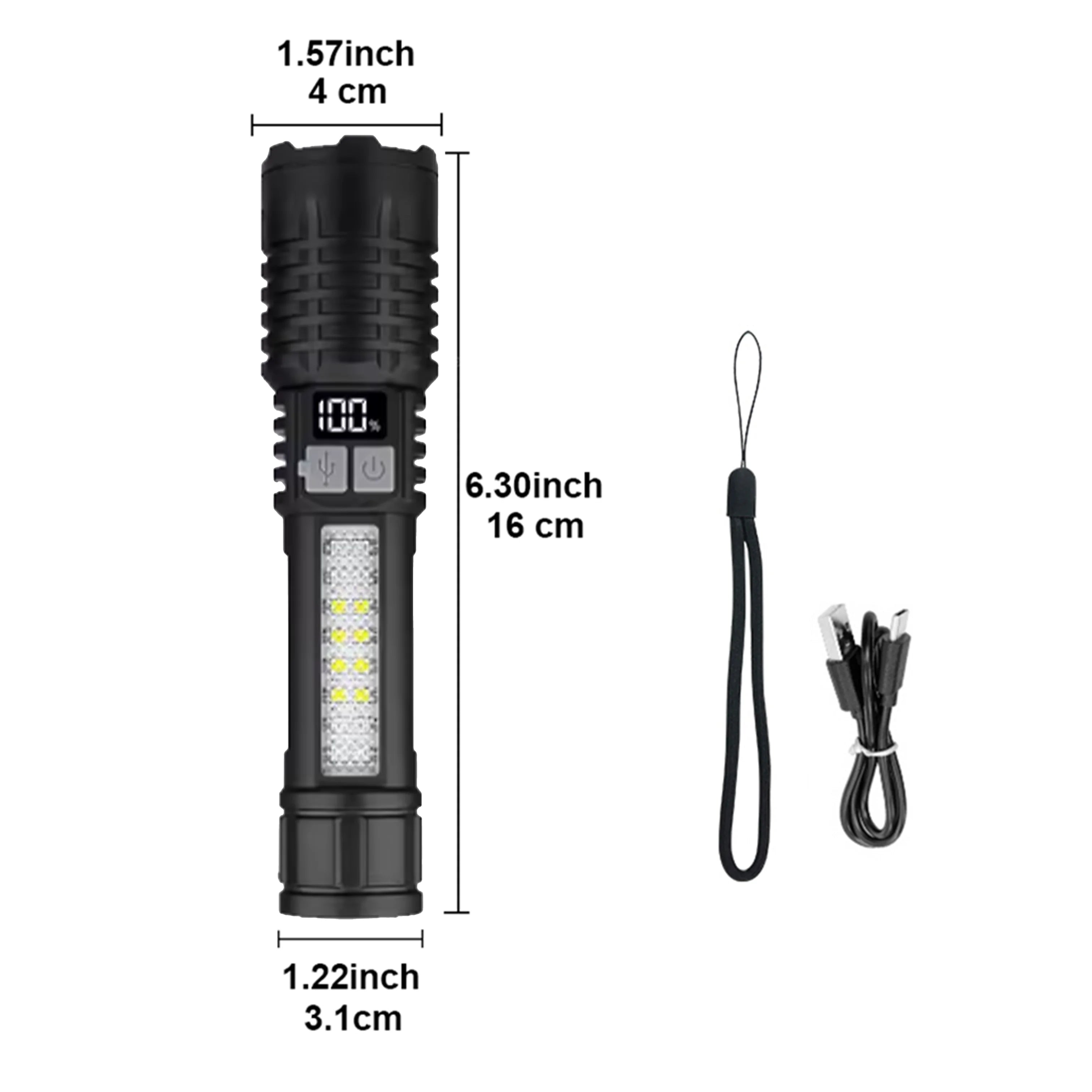 Lanterna Ultra Poderosa 99000000LM 10000W Recarregável LED Tática Super Brilhante para Aventura ao Ar Livre Pesca Camping,lanterna alta potencia,lanterna tática,zoomável lanterna Lanterna grande à prova d'água