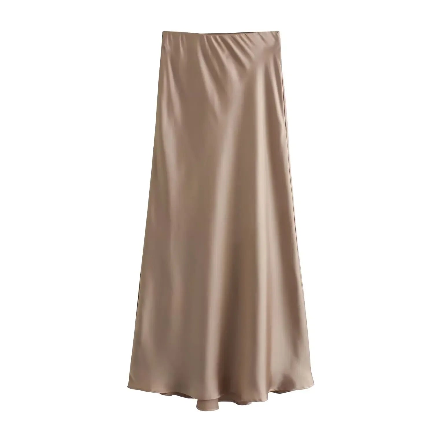 Willshela 2024 saia de cetim preto mulher cintura alta elegante saias longas para as mulheres moda verão midi saia escritório saias femininas