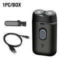 Barbeador portátil elétrico masculino, barbeador de duas cabeças, barbeador multifuncional com carregamento USB