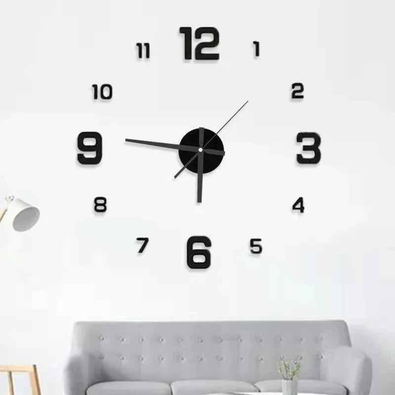 Simples Design Moderno Relógio Digital DIY, Relógio de Parede Silencioso, Decoração de Casa, Adesivo de Parede Sem Soco