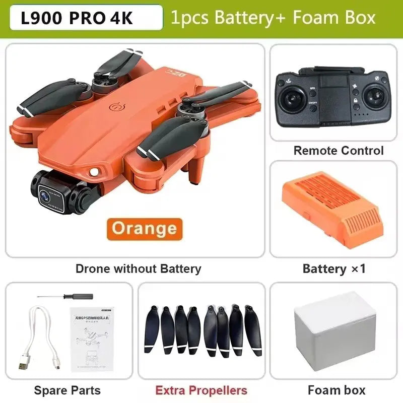 L900 pro gps drone 4k profissional hd câmera dupla 5g wifi fotografia sem escova dobrável quadcopter rc distância 1.2km dron brinquedo