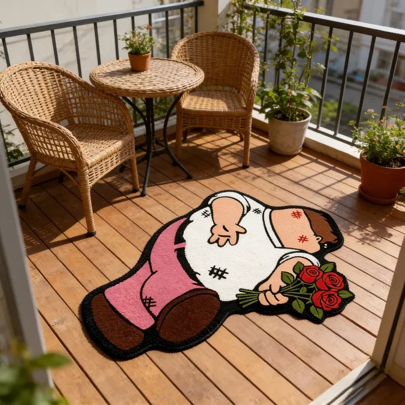 VIKAMA Tapete de quarto com desenho de piada engraçada, macio e antiderrapante, tapete infantil para cabeceira, almofada para sofá, decoração para casa