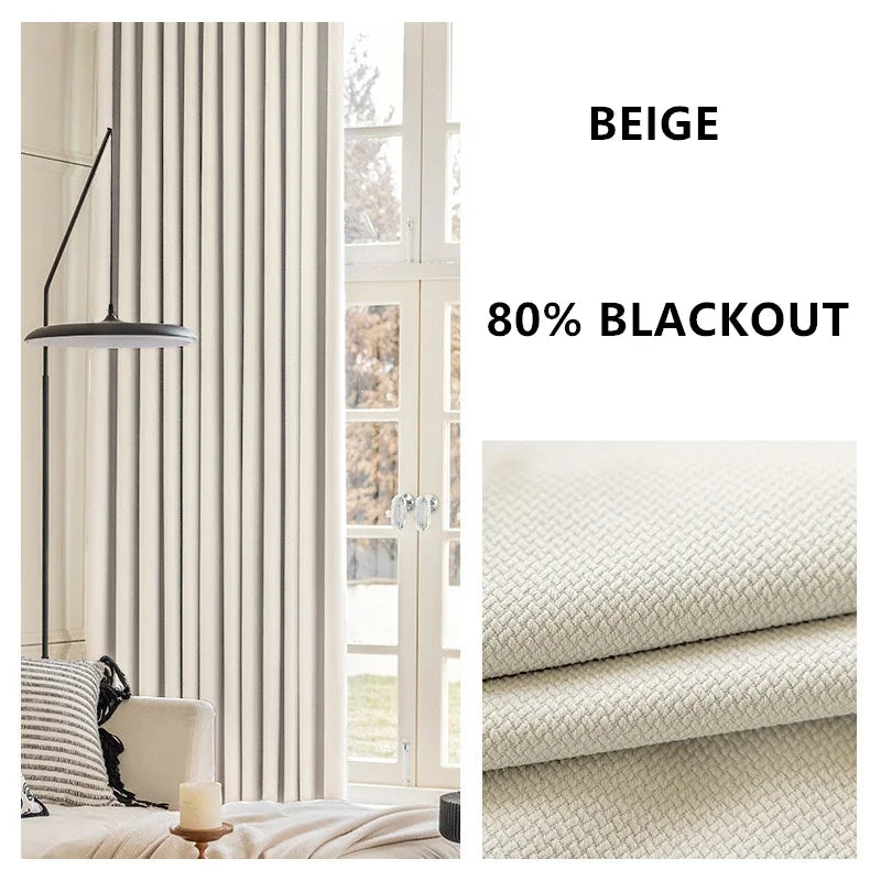 Cortinas jacquard dupla face espessadas, personalizadas, 310cm de altura, cor sólida, 80%-90%, cortinas blackout para sala de estar e quarto
