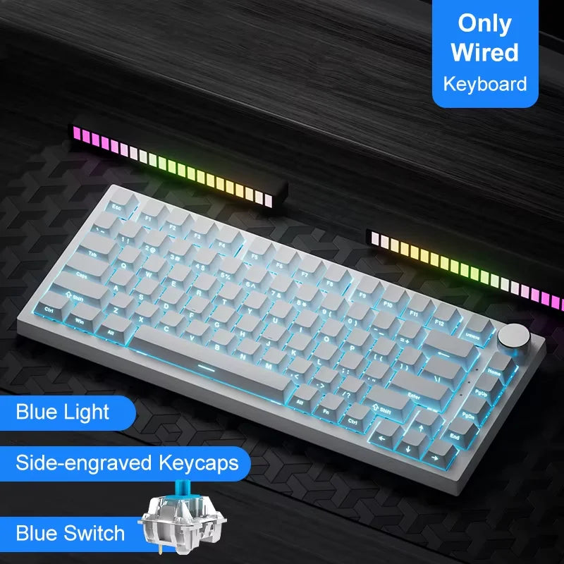 Teclado Mecânico Sem Fio AJAZZ AK820/Pro Bluetooth 5.1 2.4G USB-C Com Fio Hot Swappable RGB para Jogos com Montagem Gasket