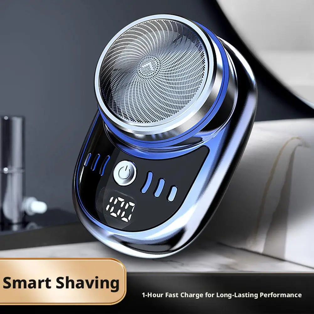 Barbeador Elétrico Masculino Lavável, Mini Aparador de Barba Compacto e Portátil, Ferramenta Recarregável para Aparar Barba