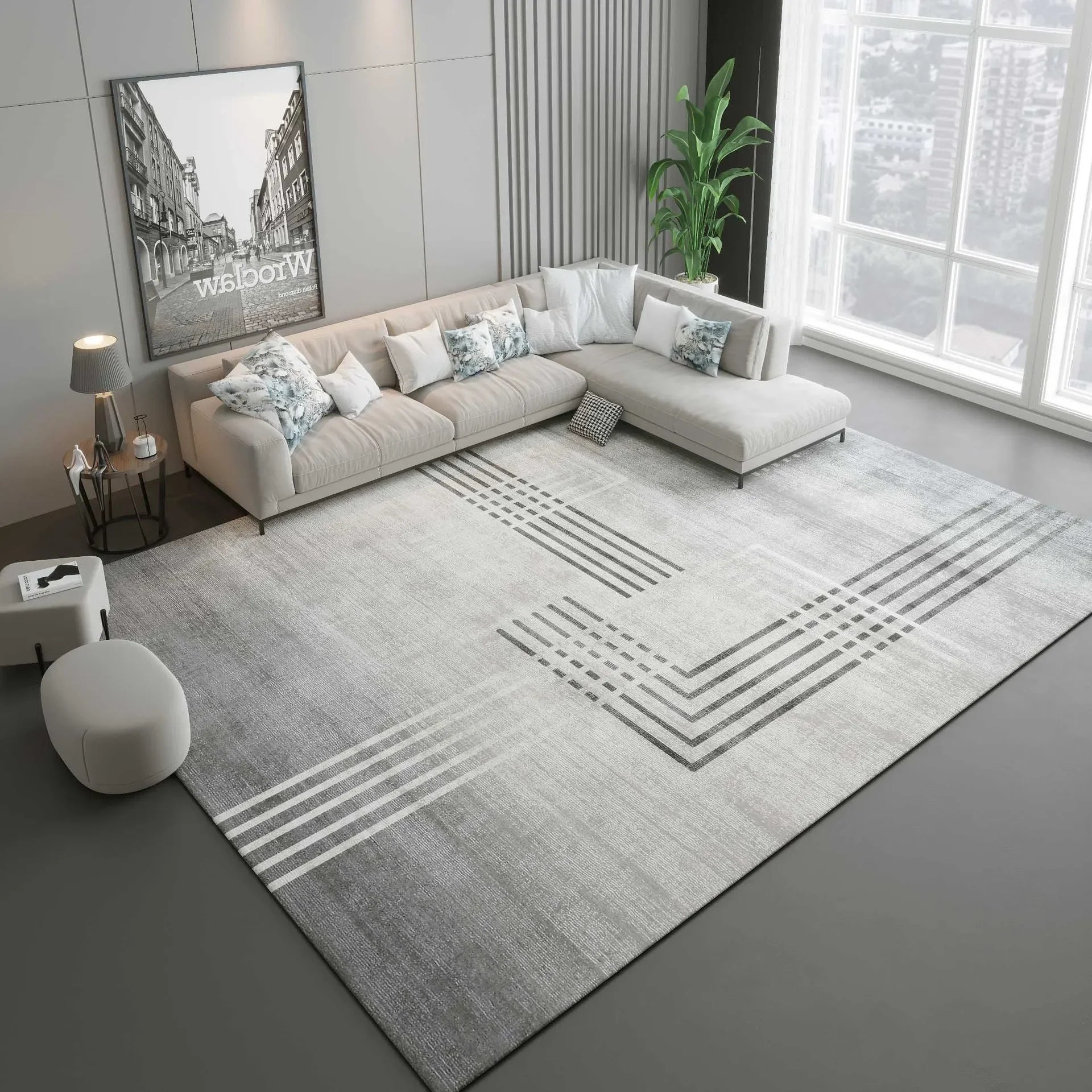 Moderno simples sala de estar decoração tapete grande área macia lounge tapete cinza nórdico para o quarto lavável anti-deslizamento tapete