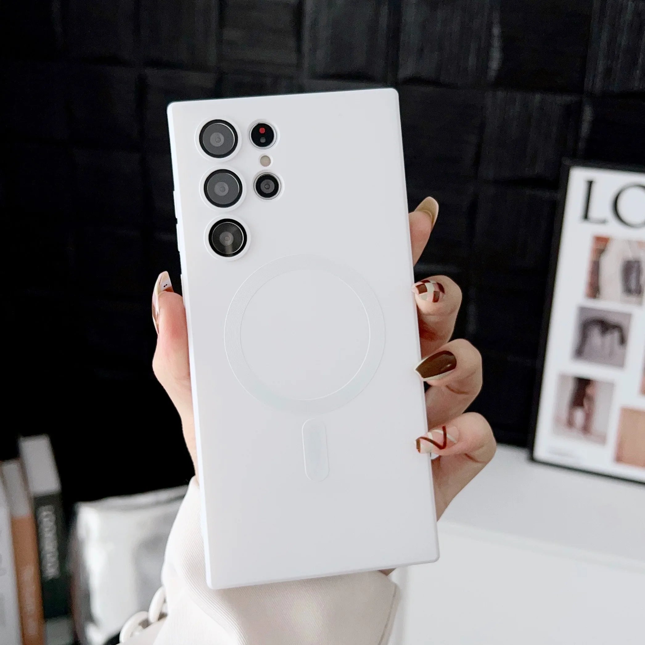 Capa Magnética de Luxo com Carregamento Sem Fio para Samsung Galaxy S26 S25 S24 S23 S26 S25 Ultra Plus, capinha Protetora Macia à Prova de Choque para Celular