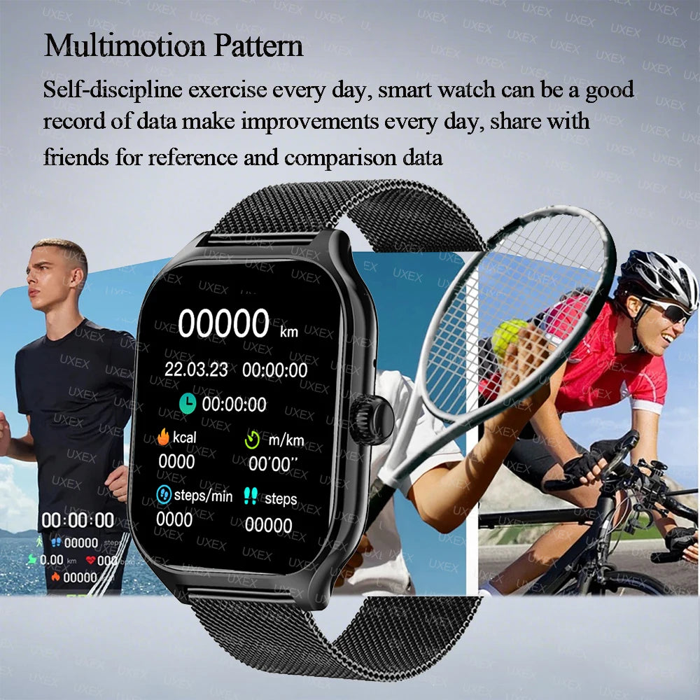 Relógio inteligente mais das mulheres dos homens mais tela de toque completa esportes fitness relógio bluetooth chamada android telefone digital multidial smartwatch