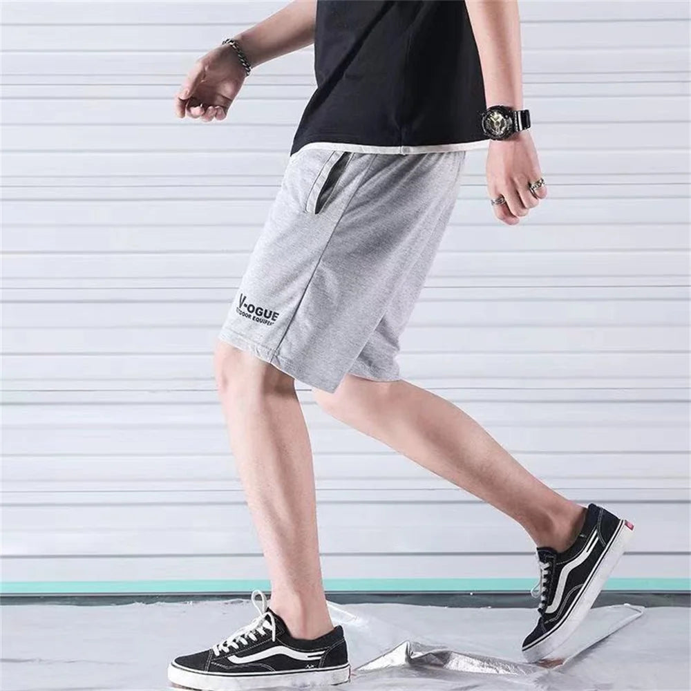 Shorts de praia soltos e respiráveis masculinos, calção casual, calça fitness confortável, moletom esportivo de basquete, calções de verão