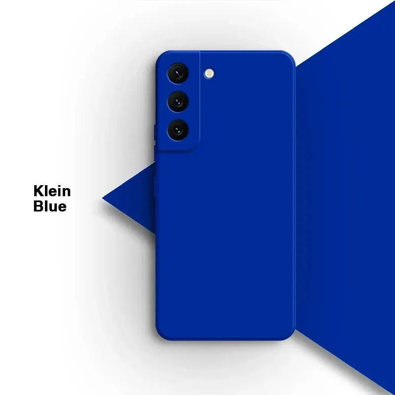 Capa de Telefone de Silicone Líquido Luxuosa com Sensação de Pele para Samsung Galaxy S21 S22 S23 S24 S25 S26 Ultra Plus, Anti-Queda e Totalmente Protetora