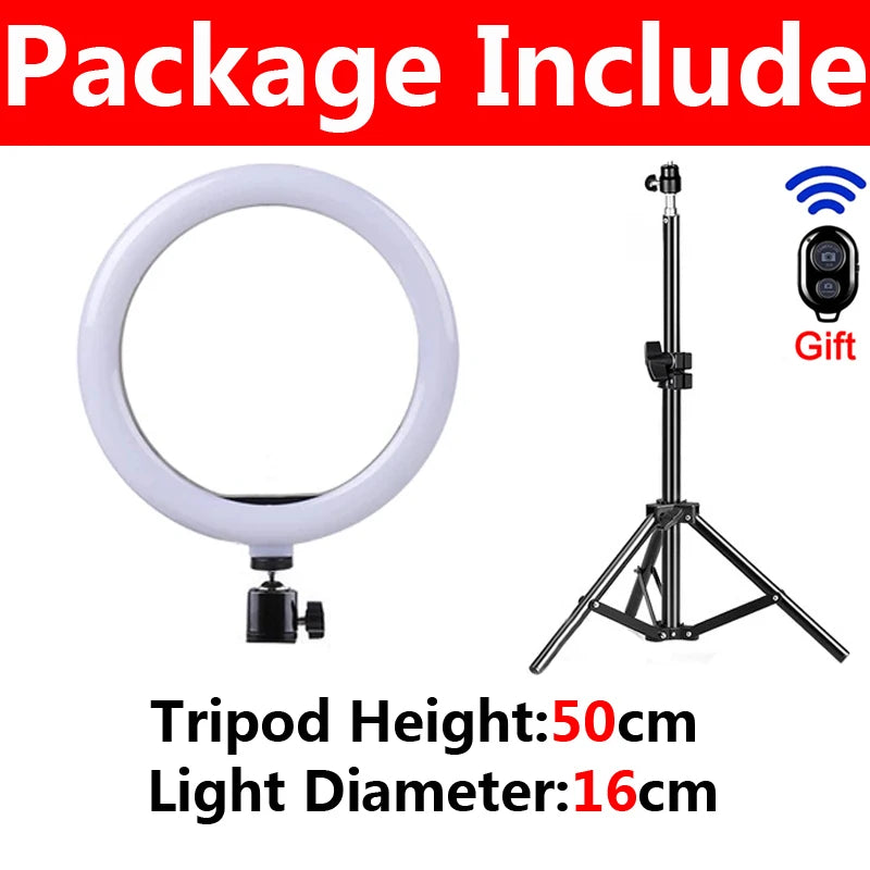 26/33cm led selfie anel de iluminação luz regulável fotográfico selfie anel lâmpada usb controle remoto luz preenchimento para telefone vídeo ao vivo
