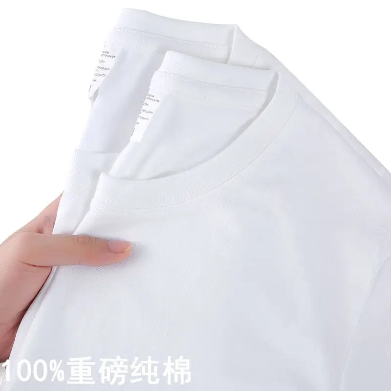 100% Algodão T-shirt Dos Homens Mulheres Cor Sólida O Pescoço de Manga Curta Tops Verão Coreano Solto Meia-manga T Shirt Unisex M-4XL