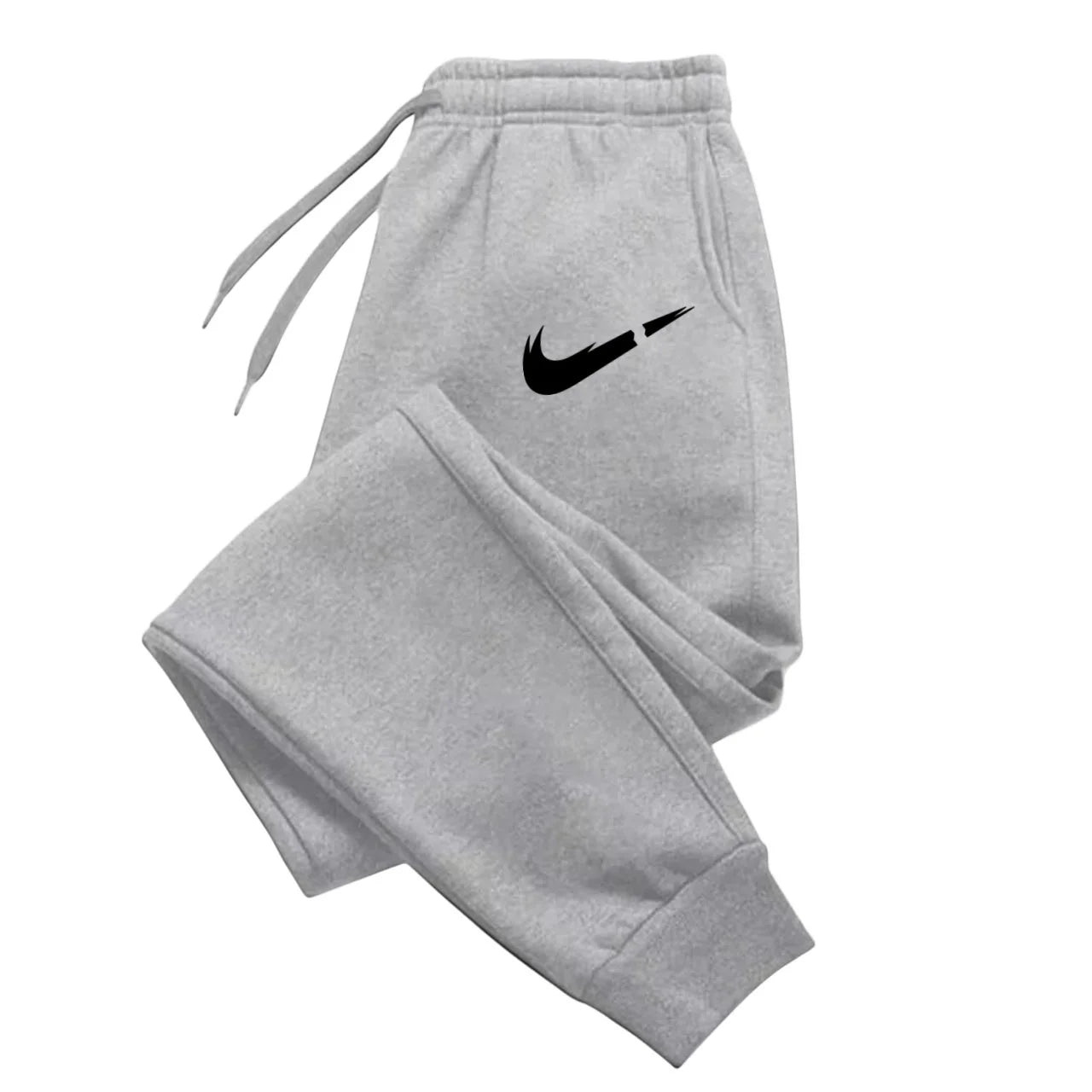 Calças com logotipo estampado, calças esportivas masculinas da moda, calças esportivas com cordão, calças casuais soltas, calças esportivas por atacado.