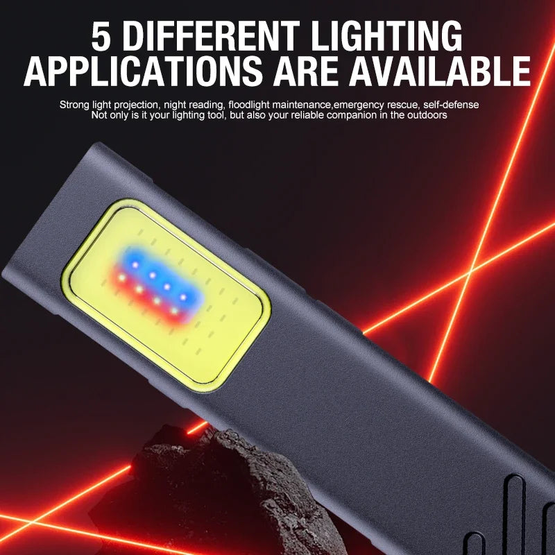 Mini chaveiro lanterna com ímã recarregável multifuncional tocha lâmpada portátil clipe na lanterna à prova dwaterproof água luz de acampamento