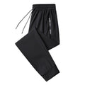 Calça esportiva de seda gelo masculina, malha, secagem rápida, de tornozelo, respirável, casual, fina, solta, elástica, verão