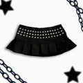 Y2k roupas gótico punk cravejado mini saia harajuku sexy ultra curto rebite saia plissada menina quente kawaii saia roupas femininas