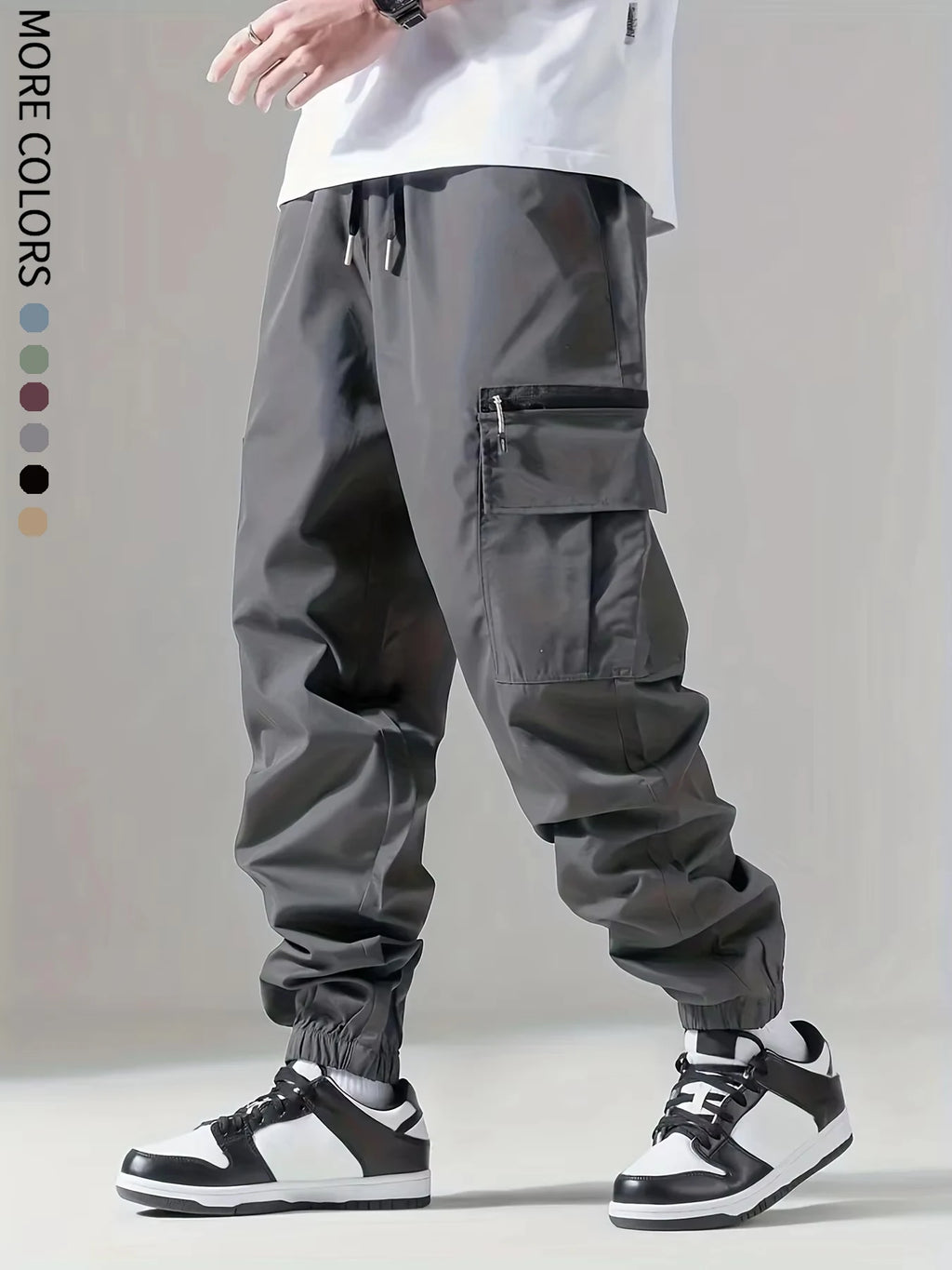 Calça cargo multibolso masculina, calça fina, confortável e respirável, casual ao ar livre, veste, ciclismo, 004