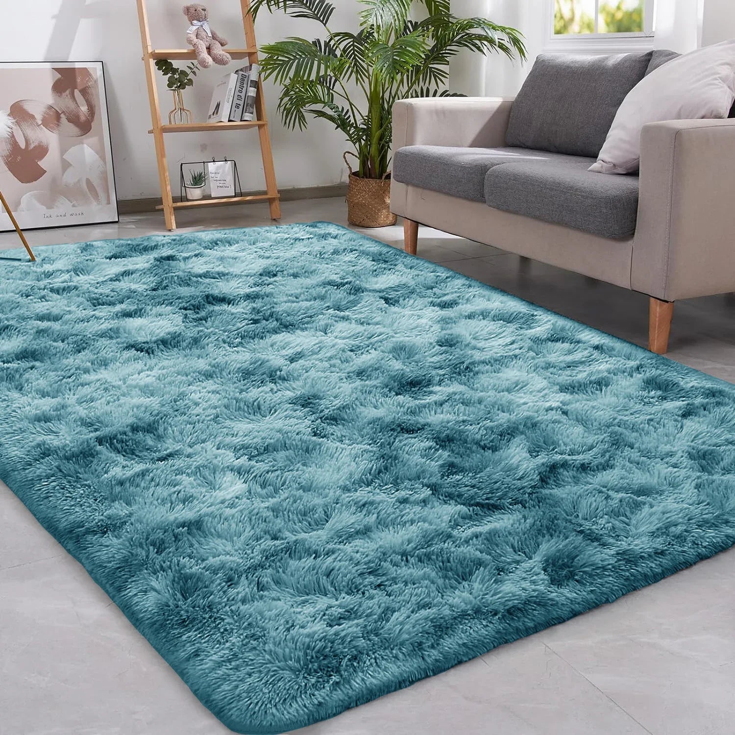 Tapete macio e fofo VIKAMA, tapete felpudo antiderrapante, ideal para quartos, salas de estar e quartos infantis como decoração de casa