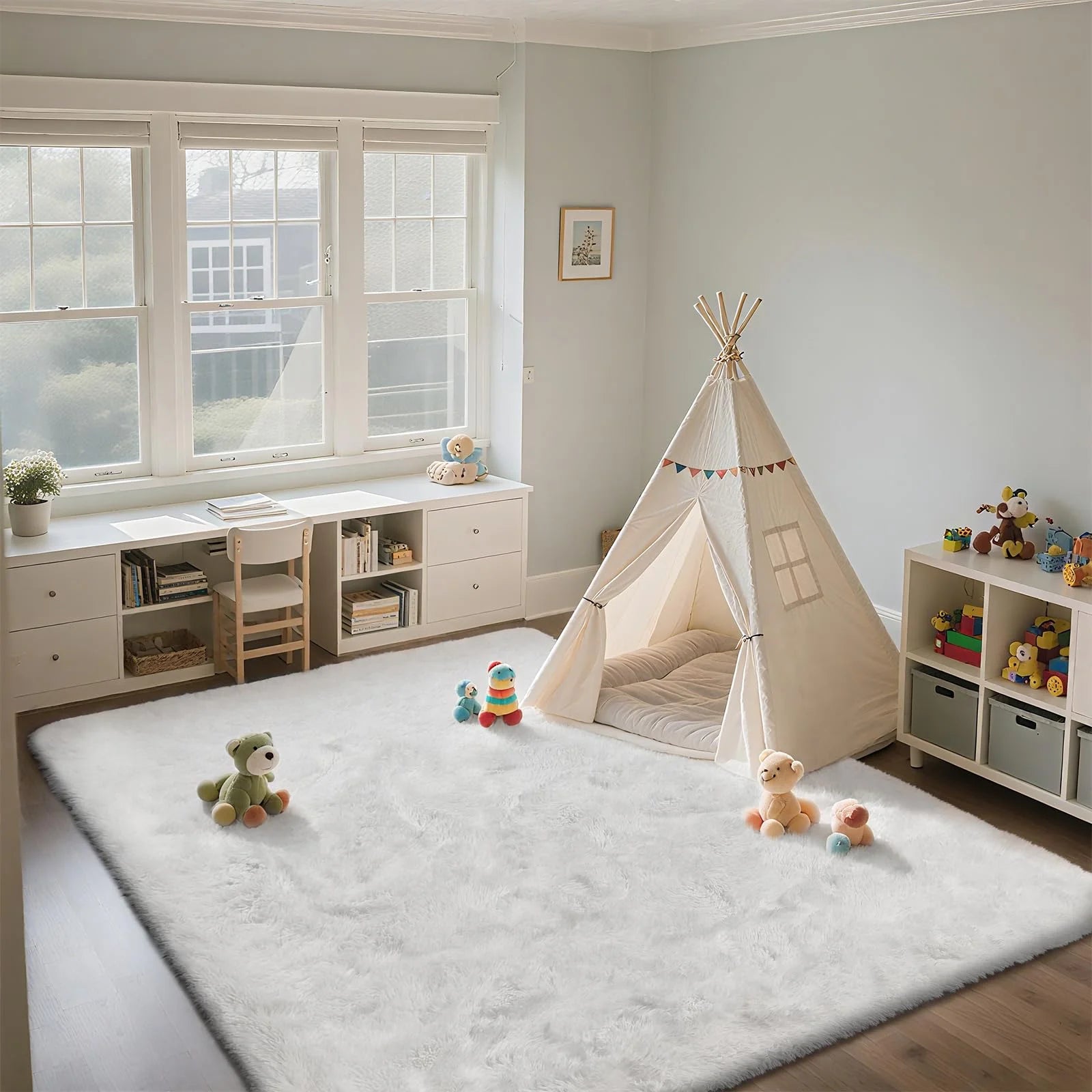 Tapete Ultra Macio VIKAMA, Tapete de Piso para Quarto e Sala de Estar, Carpete para Berçário, Decoração para Quarto de Meninas
