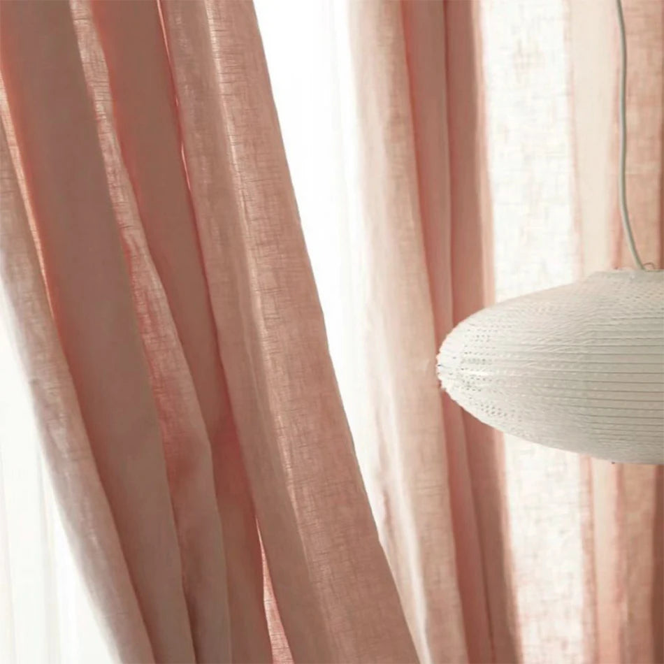 Cortina com Rod Pocket for Window, 100% Linho, Filtragem de Luz, Farmhouse Living Room, Children Bedroom, Environmental, Linen