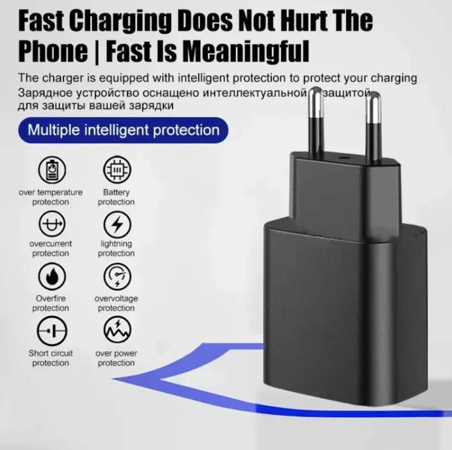 Carregador Tipo C 65W Carregador Rápido Quick Charge 3.0 Adaptador de Telefone Tipo C Carregador Rápido de Parede