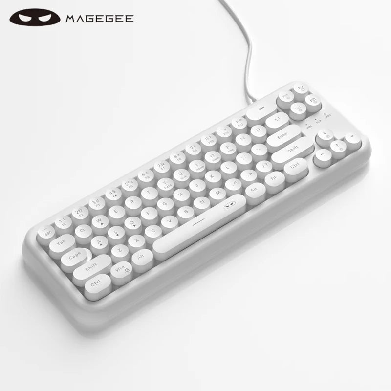 Teclado para jogos MageGee Mini 60%, teclado ultracompacto retroiluminado RGB de 61 teclas, escritório de sensação mecânica ergonômica à prova d'água TS91