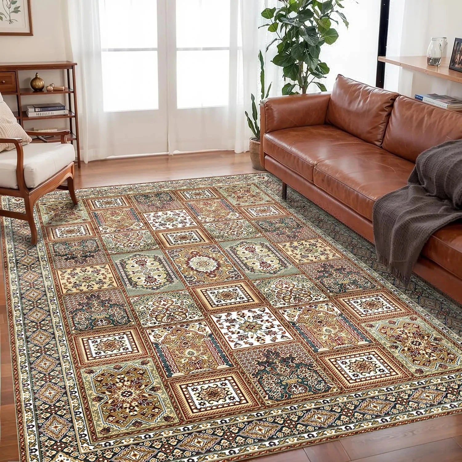 Vikama boêmio cristal veludo tapete antiderrapante para sala de estar, piso quarto tapetes tamanho grande, tapetes de sofá, estudo, decoração de casa