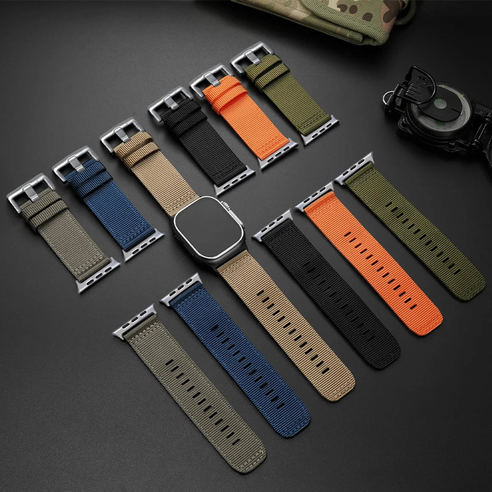 Pulseira esportiva de nylon para apple watch ultra 3 ultra 2 49mm 10 46mm 9 8 7 45mm pulseira de nylon iwatch série 6 5 4 se2 44mm