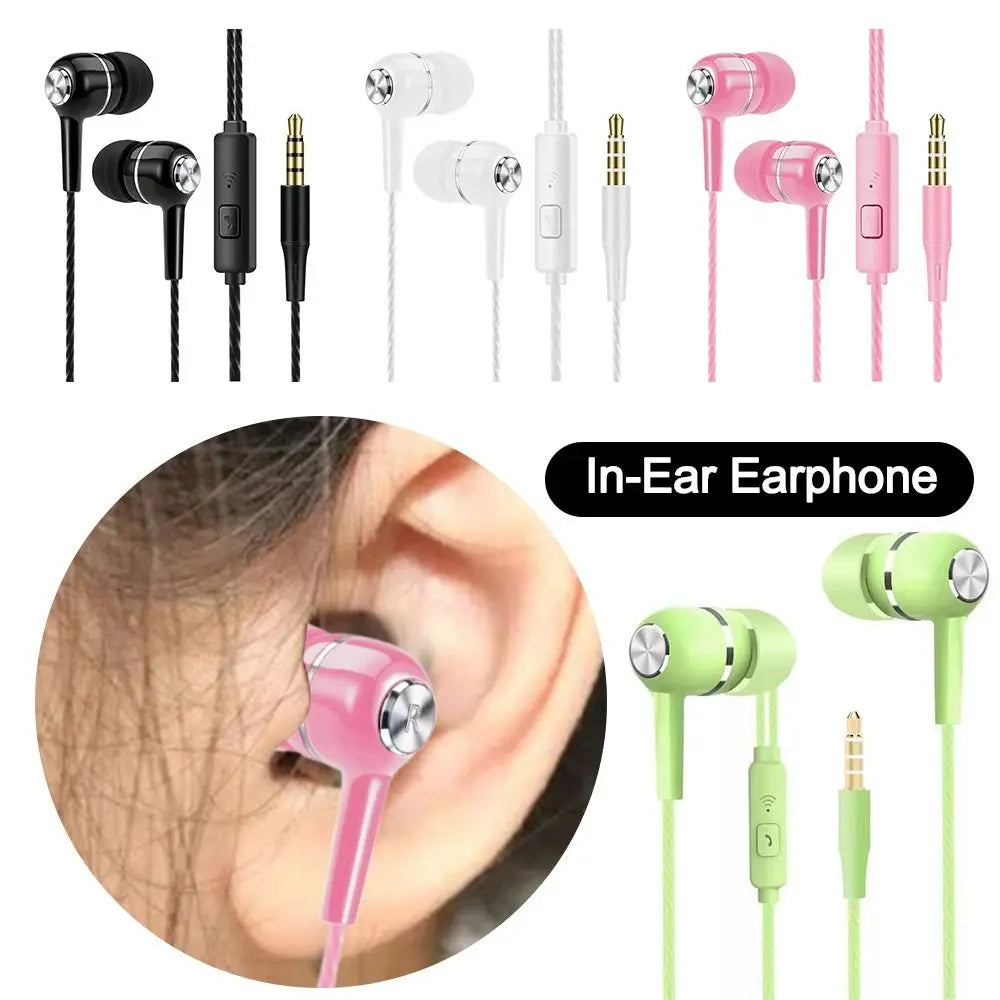 Fone de ouvido intra-auricular estéreo com microfone, fone de ouvido hifi portátil com fio para apple/android/huawei