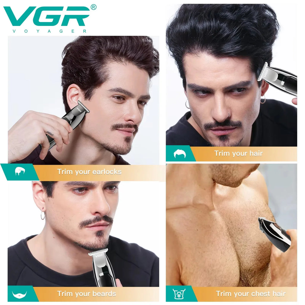 VGR máquina cortar cabelos aparador de pelos Profissional Máquinas de Corte de Cabelo Profissional de Barbeiro Máquinas Recarreg