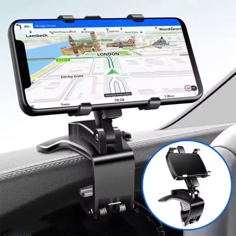Universal 360 °   Suporte de telefone para carro com rotação, clipe para painel de carro, suporte de navegação gps