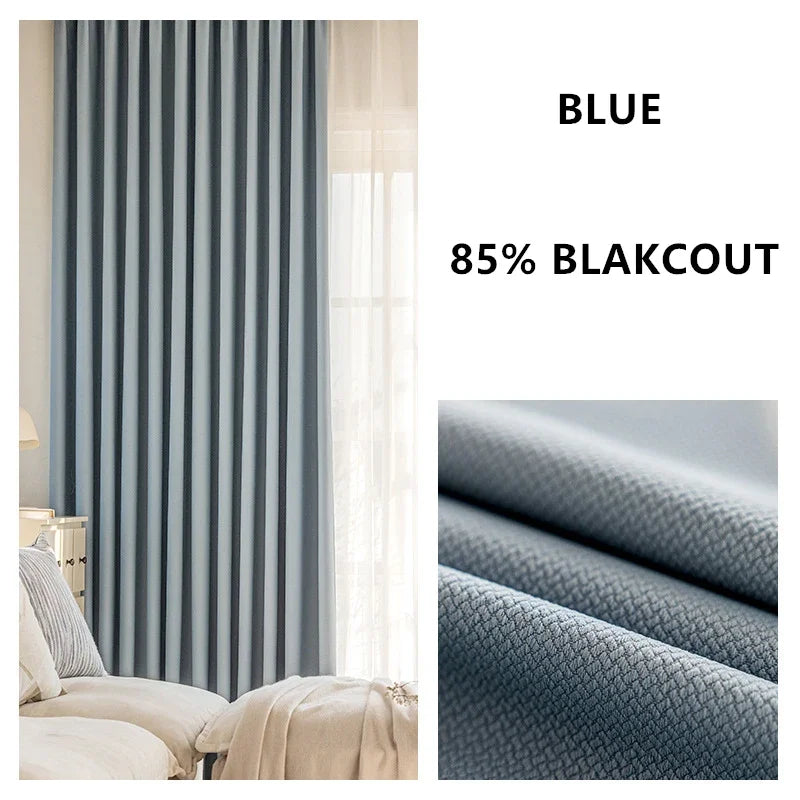 Cortinas jacquard dupla face espessadas, personalizadas, 310cm de altura, cor sólida, 80%-90%, cortinas blackout para sala de estar e quarto