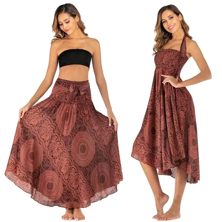 Sexy verão longo boho inferior saia feminina vintage casual ropa mujer faldas solta moda y2k maxi saias roupas femininas saia jupe