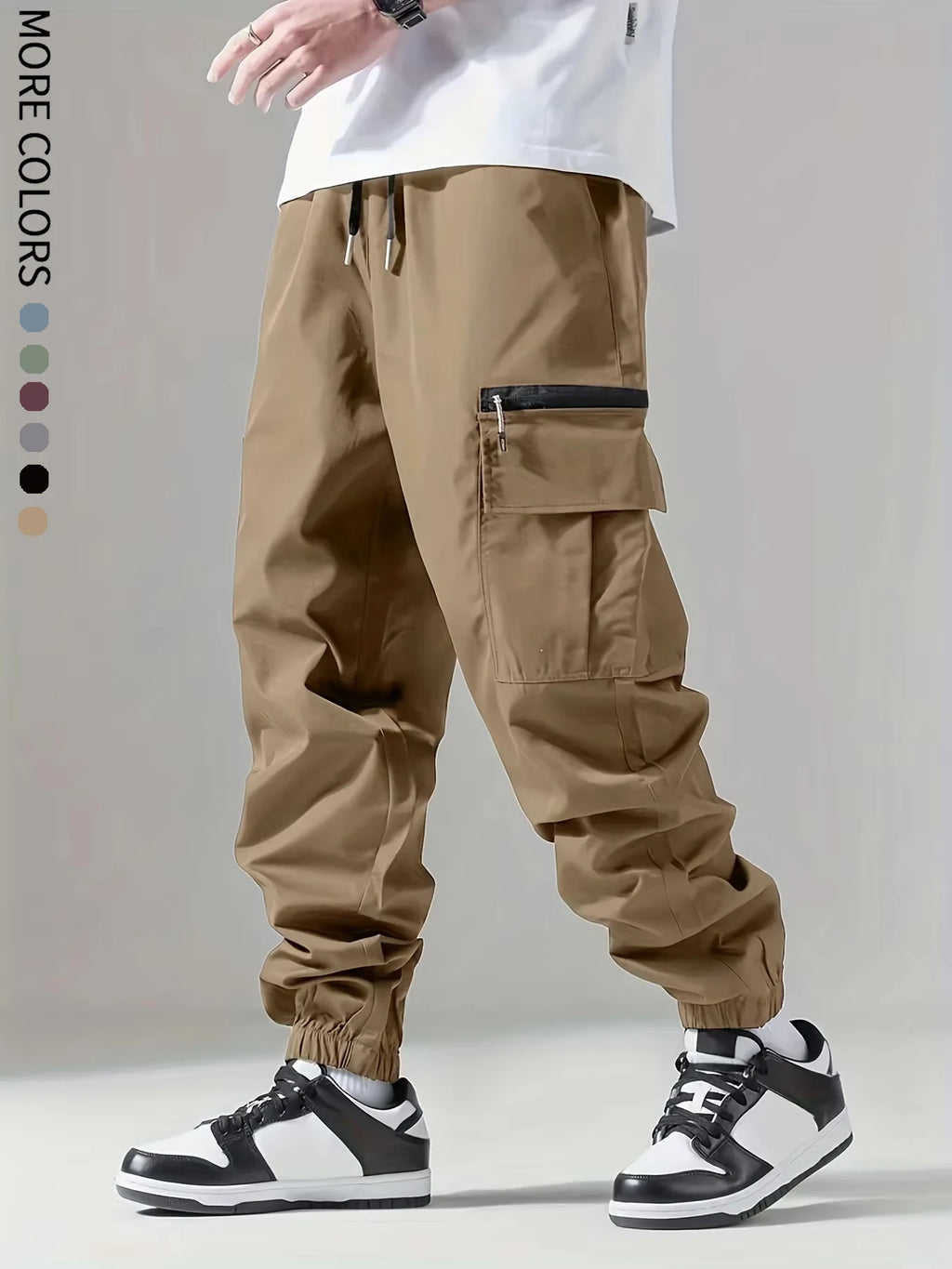 Calça cargo multibolso masculina, calça fina, confortável e respirável, casual ao ar livre, veste, ciclismo, 004
