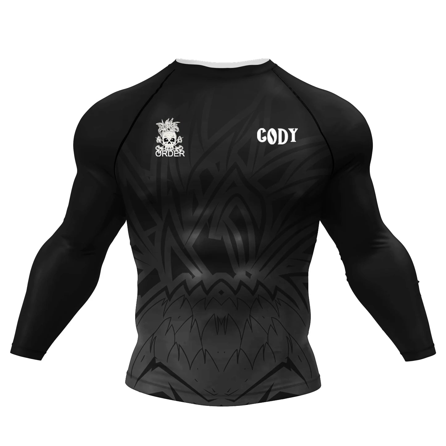 Cody Lundin Tattoo Camiseta de compressão de ginástica masculina sublimação manga longa Rashguard BJJ jiu jitsu camisa de boxe personalizada