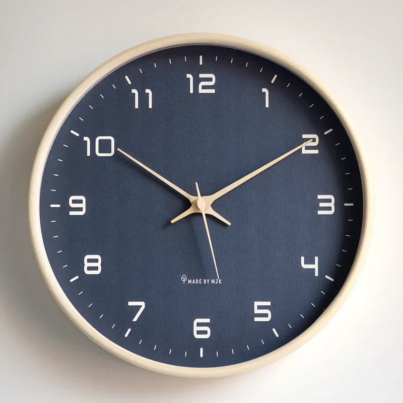 Relógio de parede de madeira estilo europeu nórdico design moderno nordic minimalista madeira mudo relógio de parede sala estar cozinha decoração casa