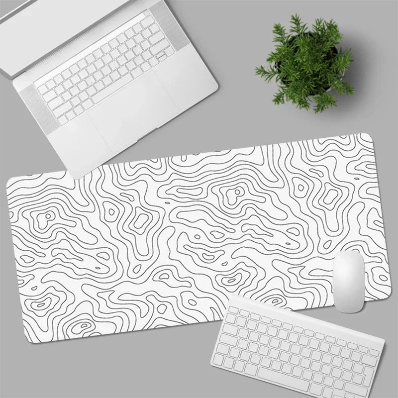 Preto e branco mouse pad grande acessórios de jogos de computador mousepads tapetes de mesa tapete antiderrapante portátil macio mouse pad mouse