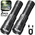Lanternas LED de Alta Potência com Display, Tocha Tática, Luz de Display, Carregamento USB, Camping, Pesca, Defensa Zoom Lanterna, 300000LM