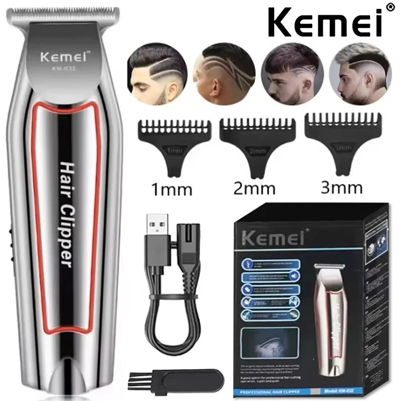 Kemei profissional aparador de cabelo elétrico aparador de barba para homens máquina de cortar cabelo máquina de corte de cabelo kit aliciamento KM-032